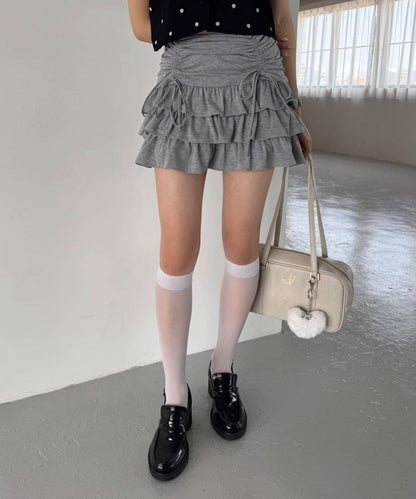 套裝可穿/繫帶褶皺迷你裙