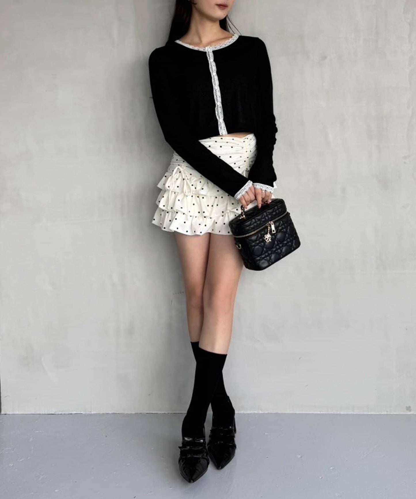 套裝可穿/繫帶褶皺迷你裙