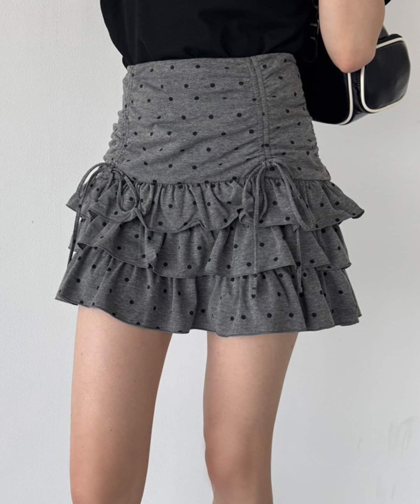 套裝可穿/繫帶褶皺迷你裙