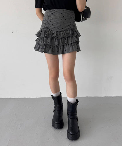 套裝可穿/繫帶褶皺迷你裙