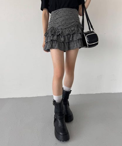 套裝可穿/繫帶褶皺迷你裙