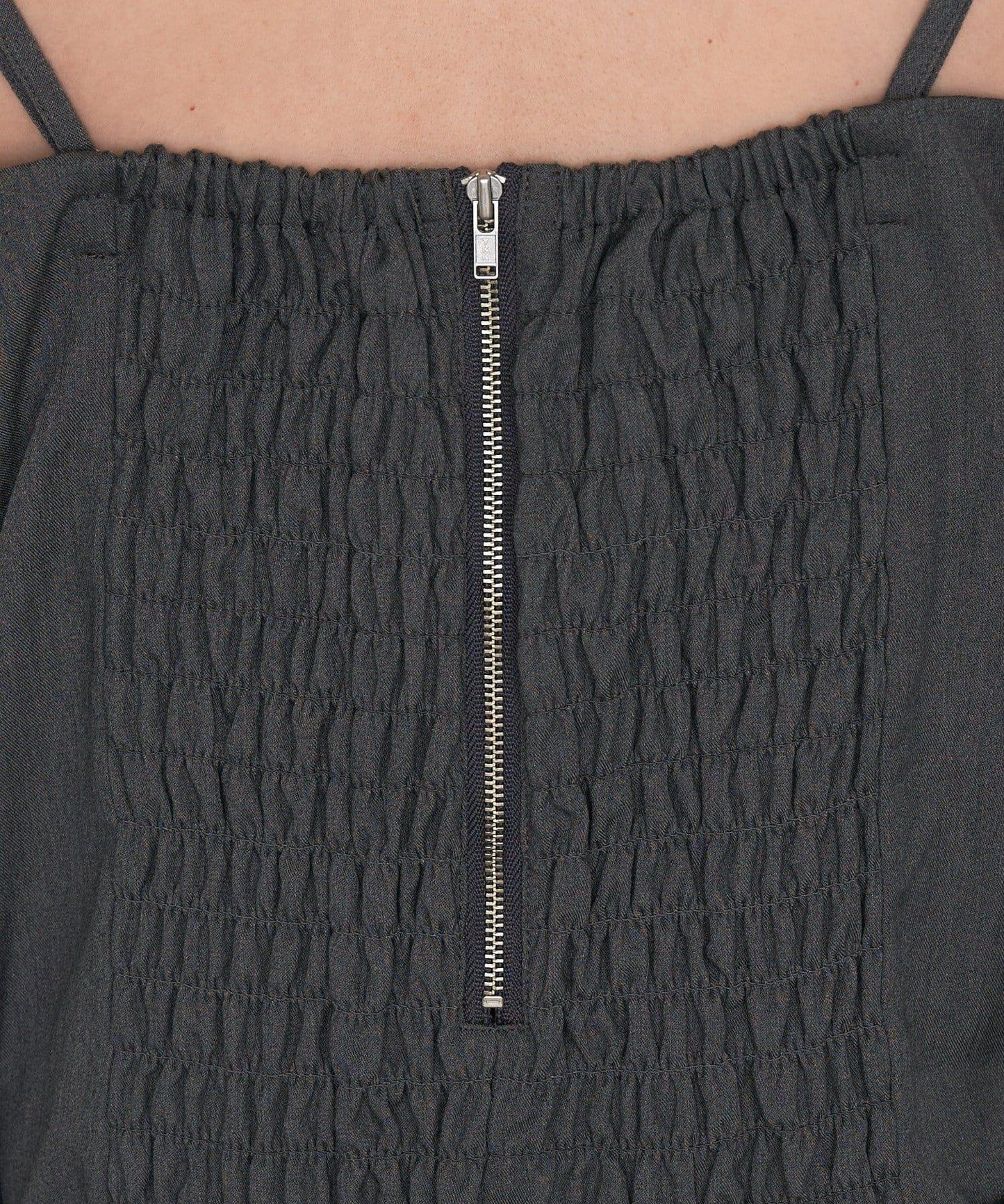 RAY CASSIN 按扣設計 百褶 吊帶迷你連衣裙