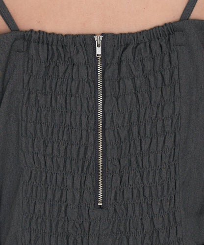 RAY CASSIN 按扣設計 百褶 吊帶迷你連衣裙