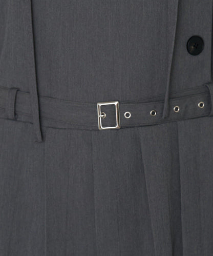 RAY CASSIN 按扣設計 百褶 吊帶迷你連衣裙