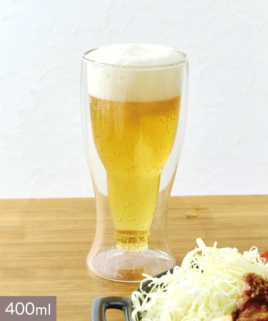 ダブルウォールビールタンブラー：400ml／ビールと唐揚げ