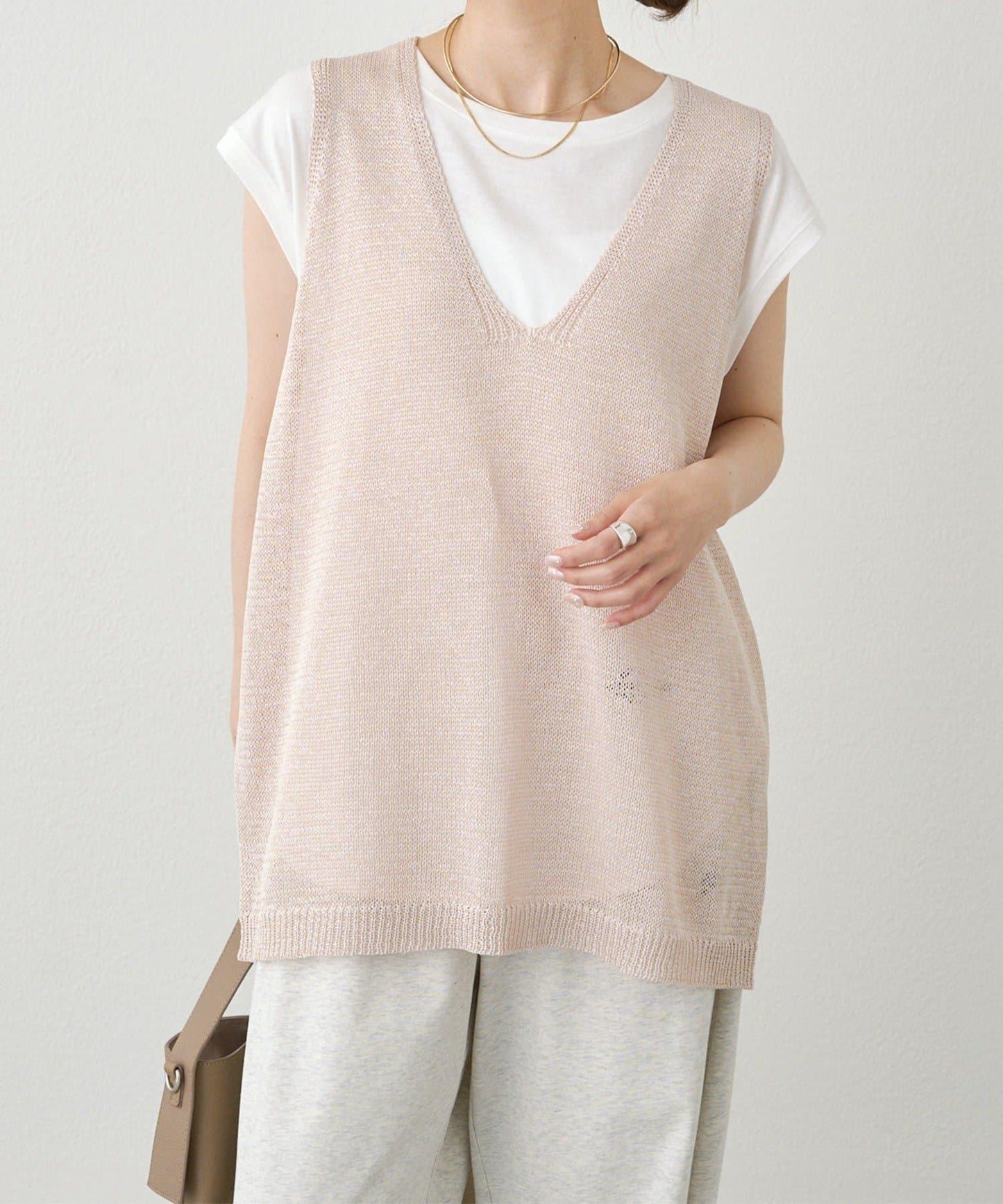 條紋毛線針織馬甲