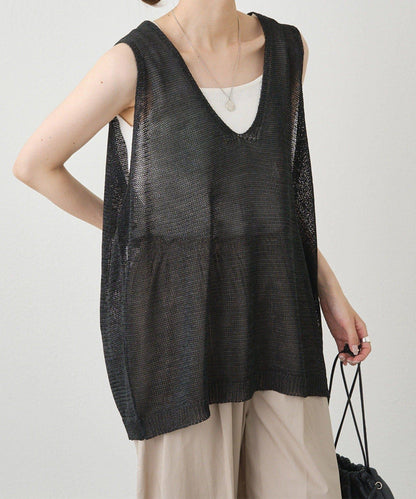 條紋毛線針織馬甲