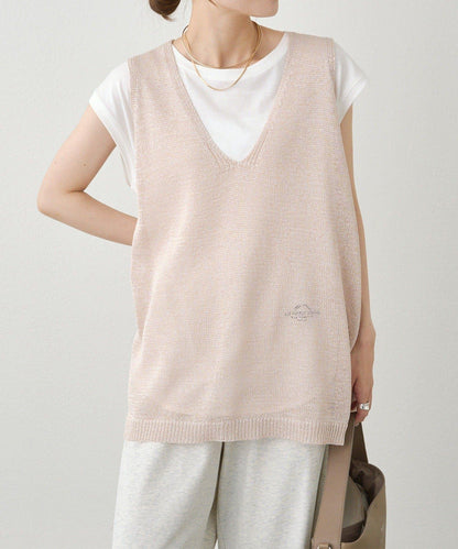 條紋毛線針織馬甲