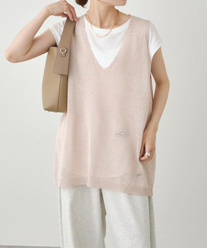 條紋毛線針織馬甲