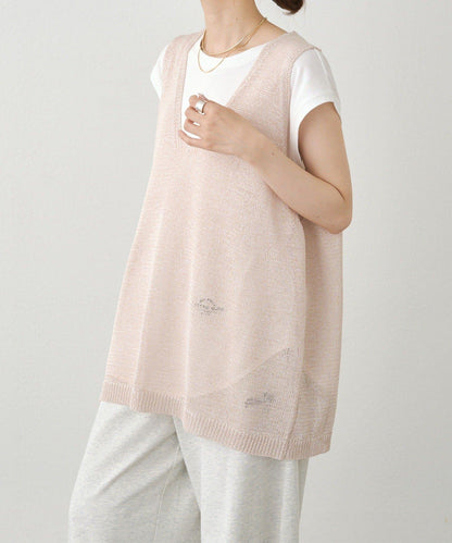 條紋毛線針織馬甲