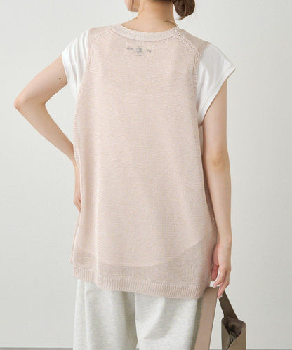 條紋毛線針織馬甲