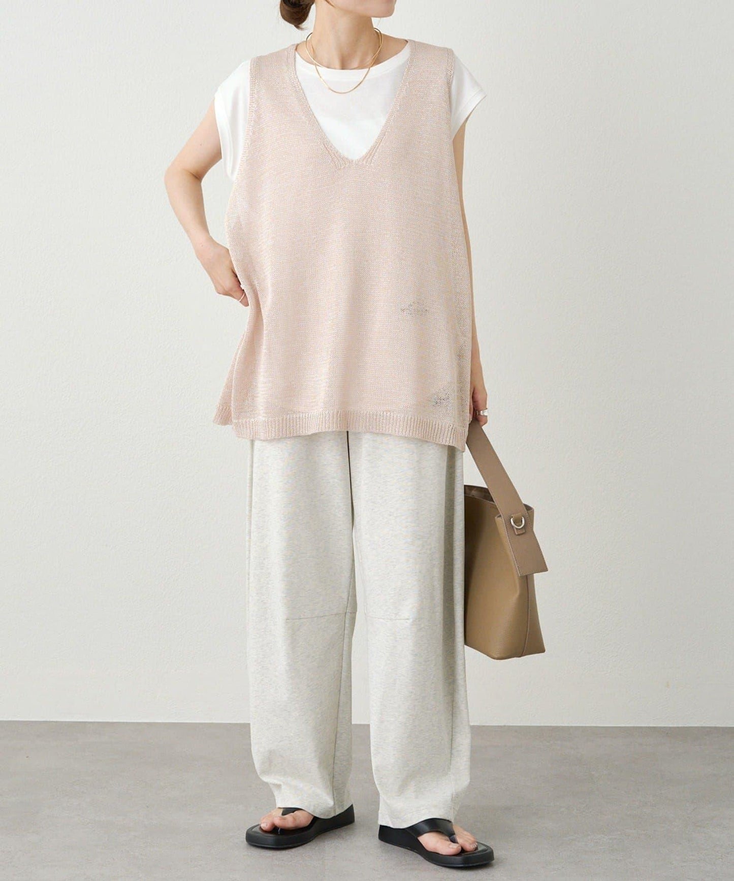 條紋毛線針織馬甲