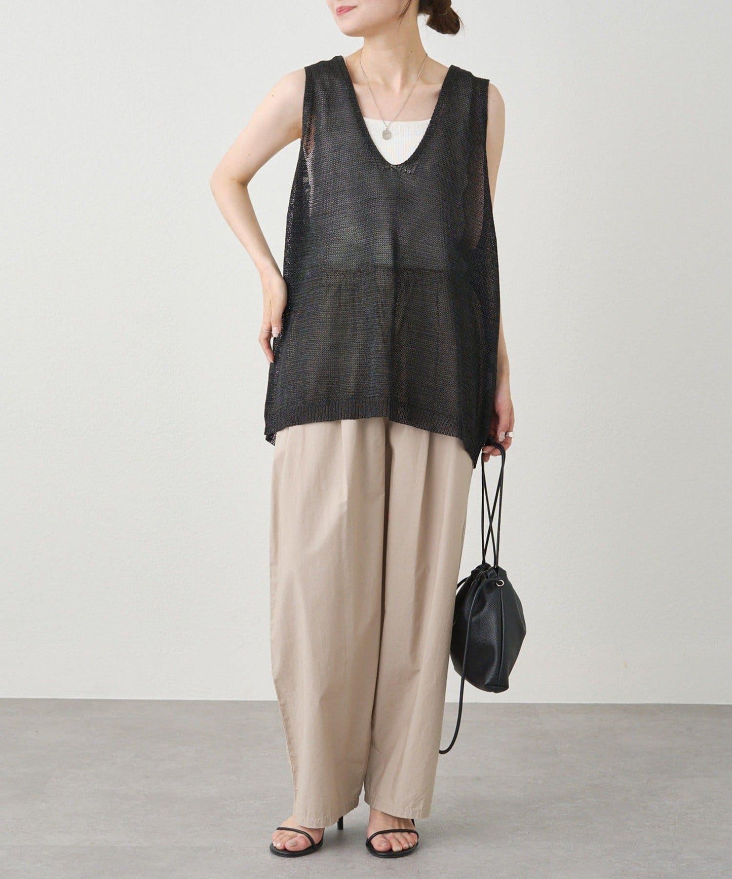 條紋毛線針織馬甲