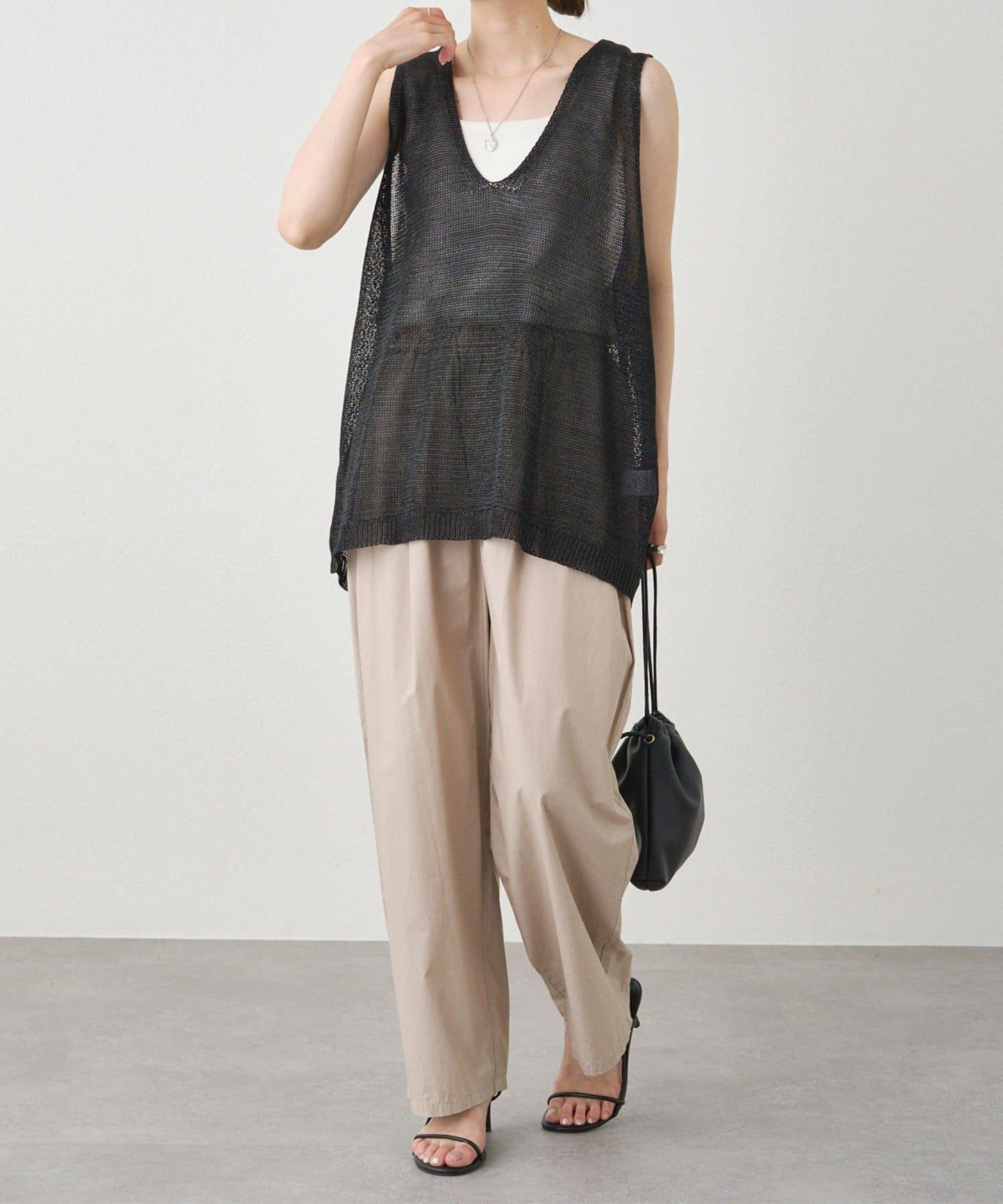 條紋毛線針織馬甲