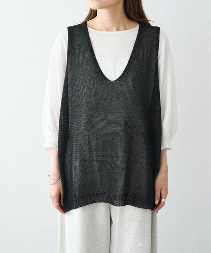 條紋毛線針織馬甲