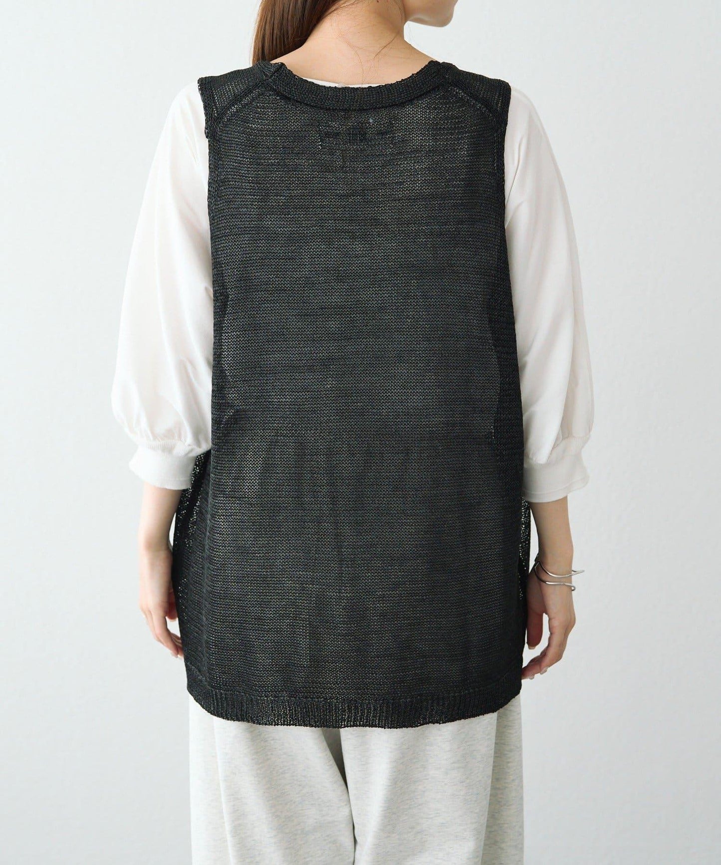 條紋毛線針織馬甲