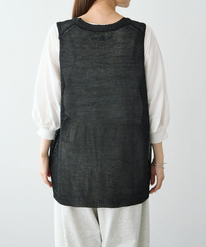 條紋毛線針織馬甲