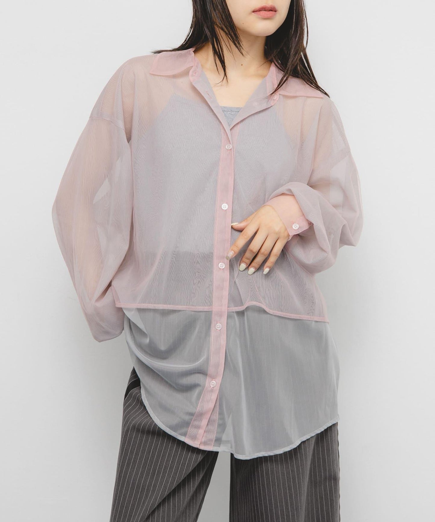 網紗疊層襯衫