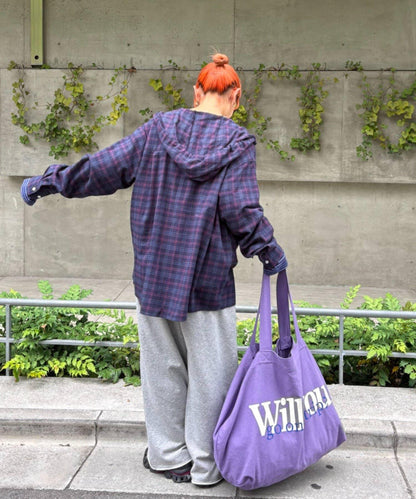 【亞卡企劃】帶食物口袋的混搭加工格子襯衫