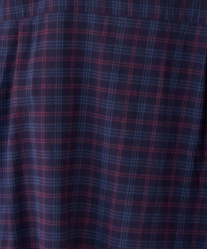 【亞卡企劃】帶食物口袋的混搭加工格子襯衫