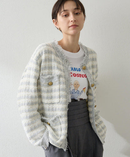 粗花呢針織夾克