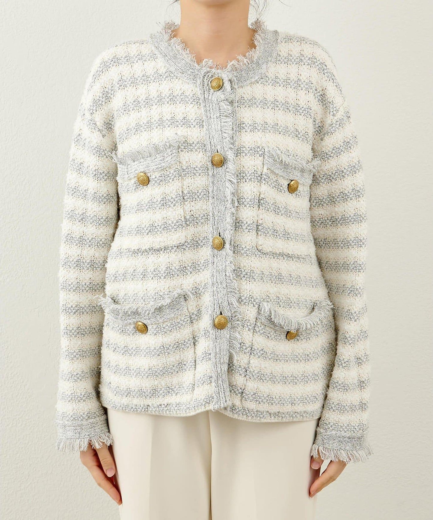 粗花呢針織夾克
