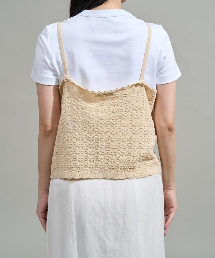 透視編織 珠片刺繡吊帶背心 胸衣