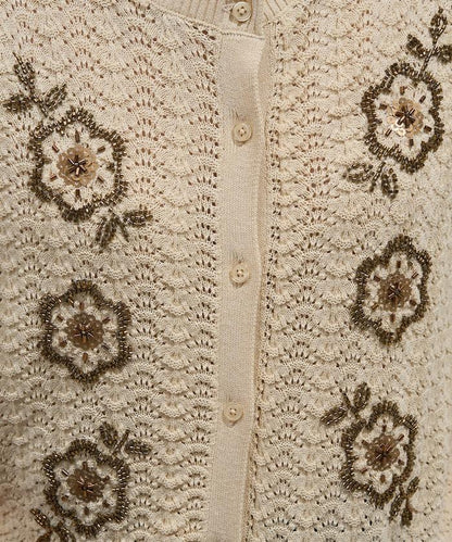 透視編織 珠片刺繡 夏季針織開衫