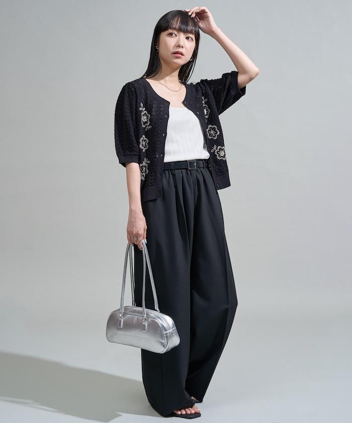 透視編織 珠片刺繡 夏季針織開衫