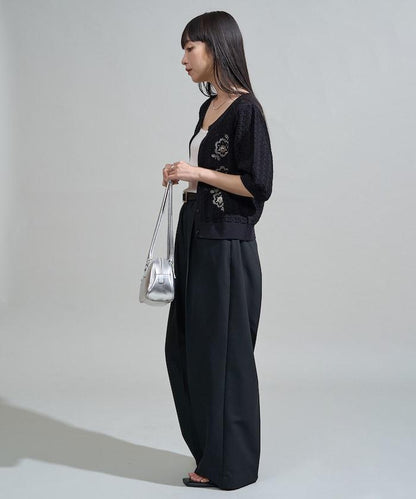 透視編織 珠片刺繡 夏季針織開衫