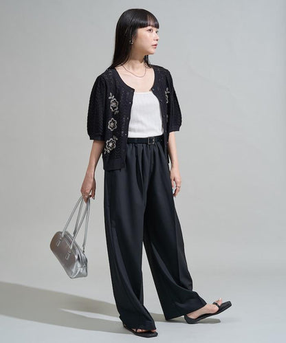 透視編織 珠片刺繡 夏季針織開衫