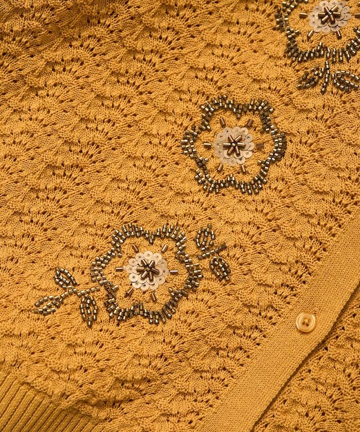 透視編織 珠片刺繡 夏季針織開衫