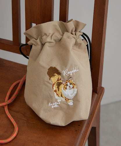 【限定】動物刺繡編織肩挎小包