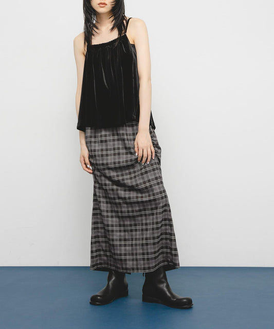 側邊設計格紋半身裙