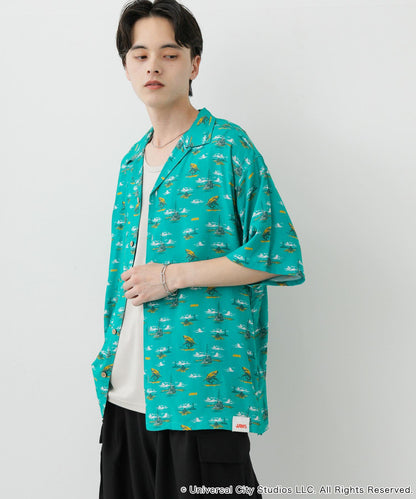 『聯名』JAWS×SENSE OF PLACE 全印花開領襯衫