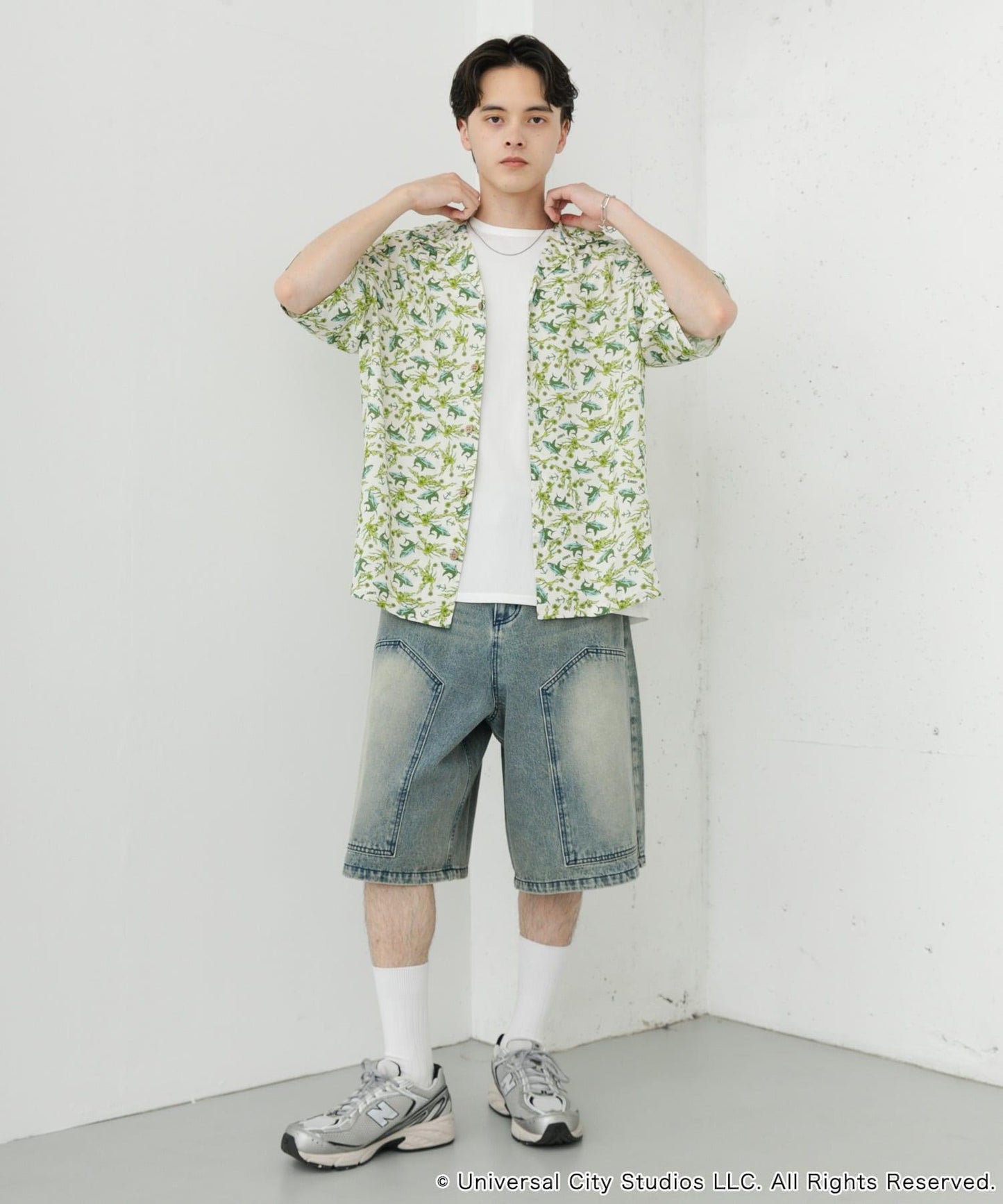 『聯名』JAWS×SENSE OF PLACE 全印花開領襯衫