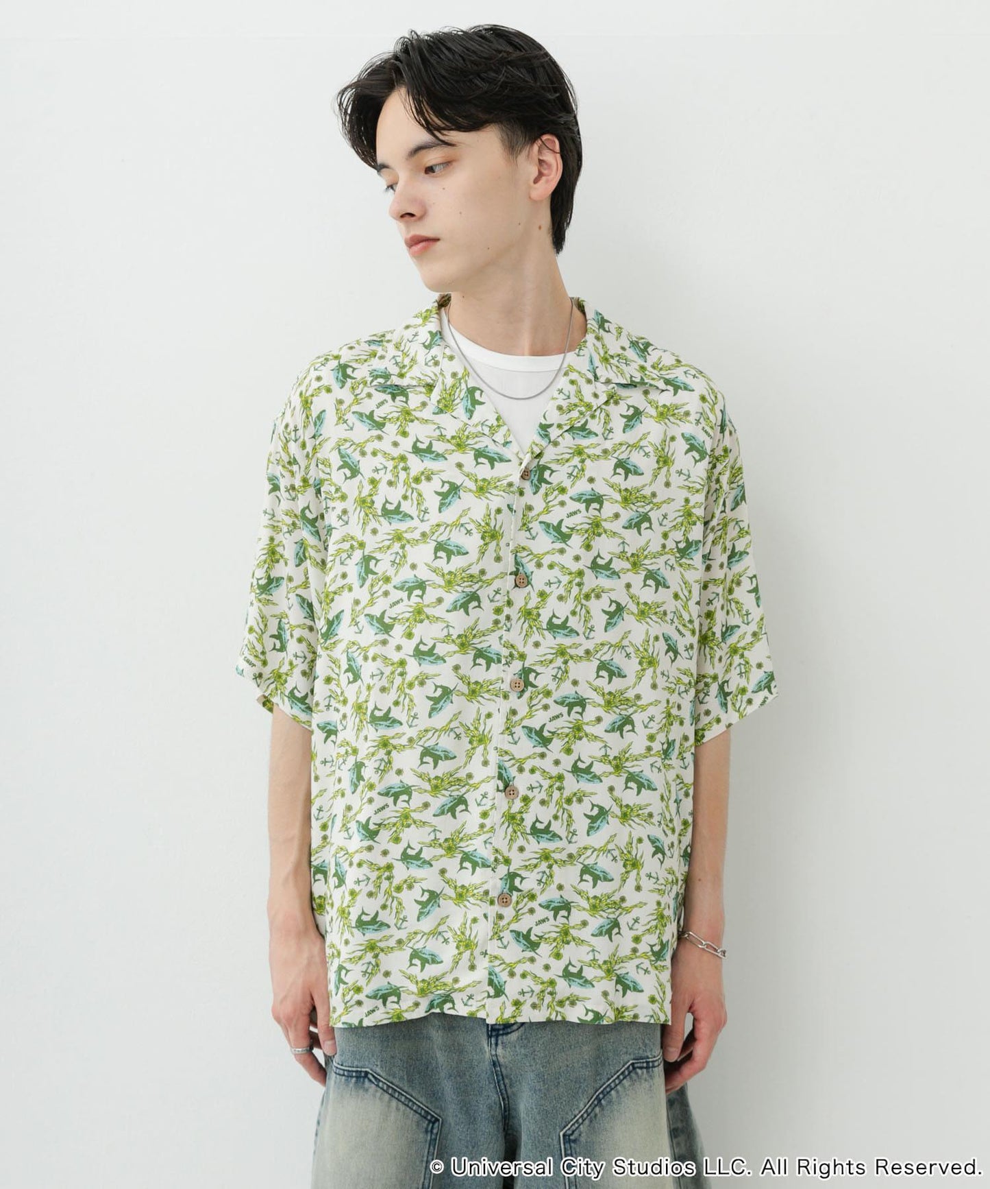 『聯名』JAWS×SENSE OF PLACE 全印花開領襯衫