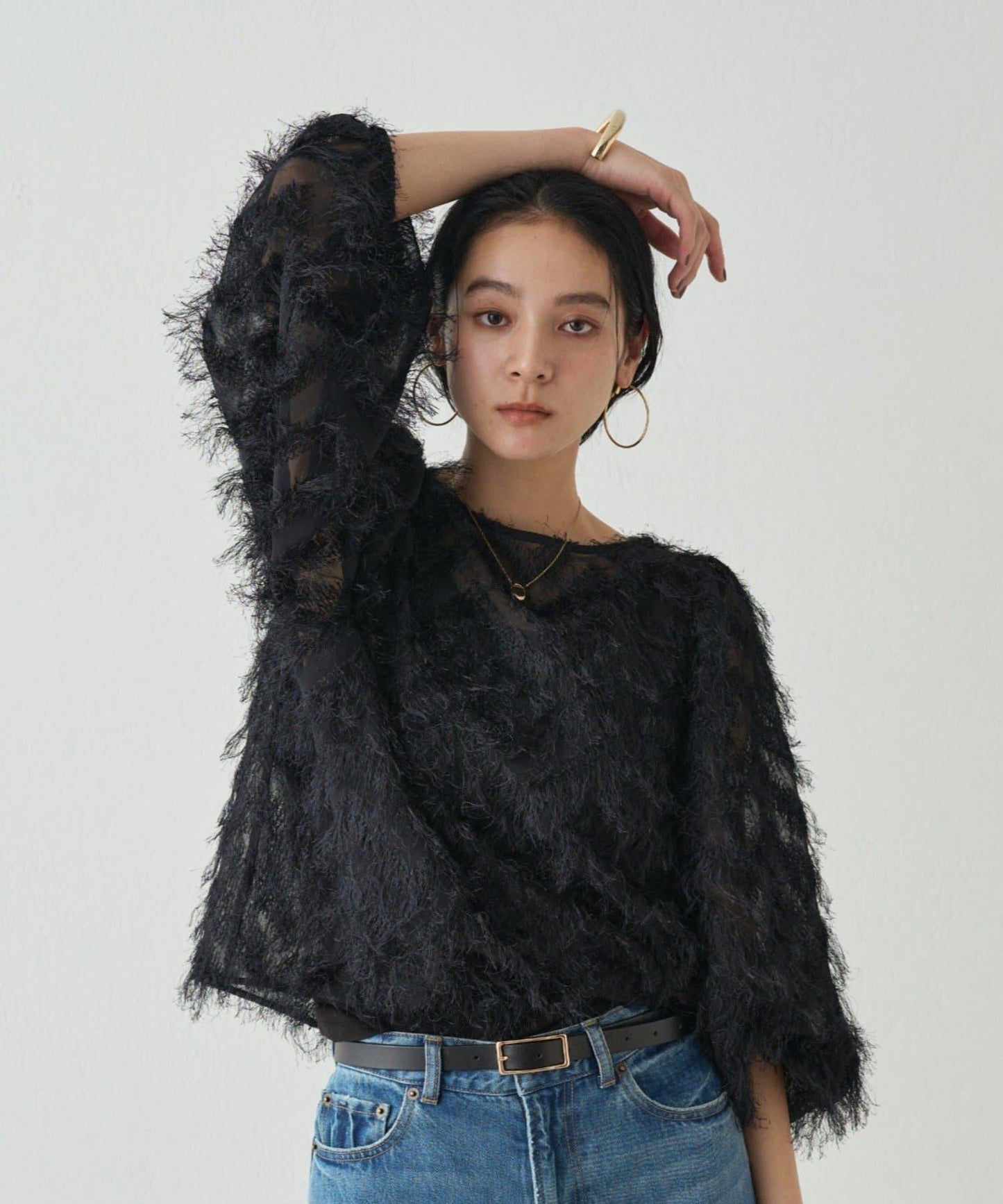 提花羽毛襯衫