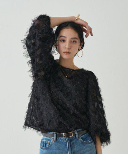 提花羽毛襯衫