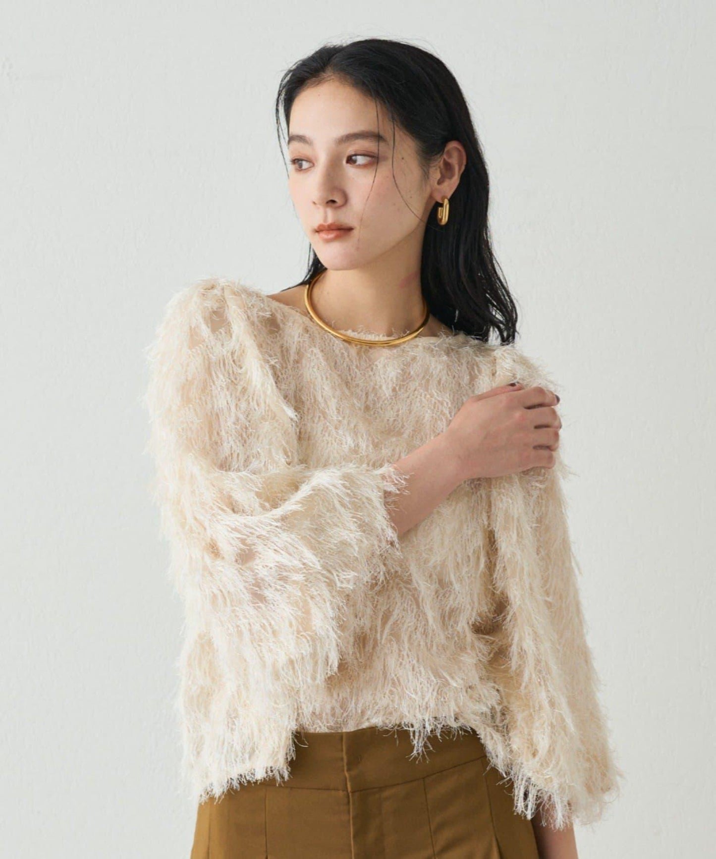 【Loungedress】提花羽毛襯衫