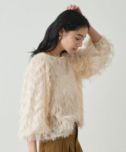 【Loungedress】提花羽毛襯衫