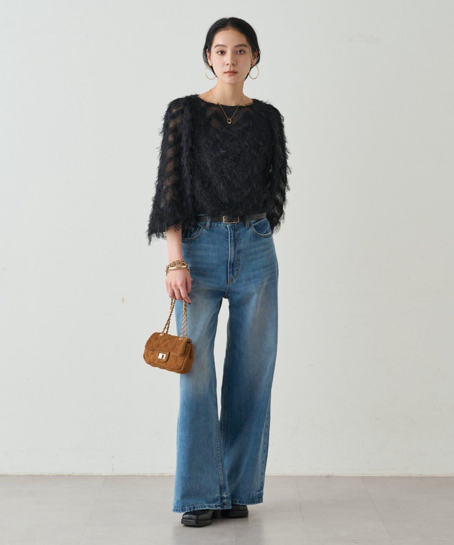 【Loungedress】提花羽毛襯衫