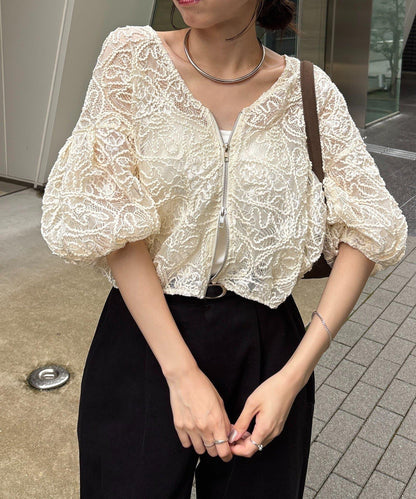 拉鍊繡花夾克