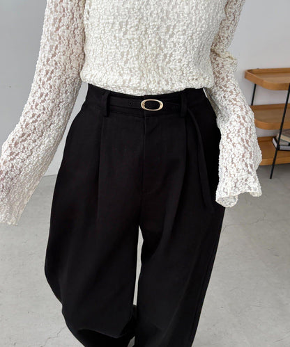 【CAPRICIEUX LE'MAGE】附腰帶斜紋長褲