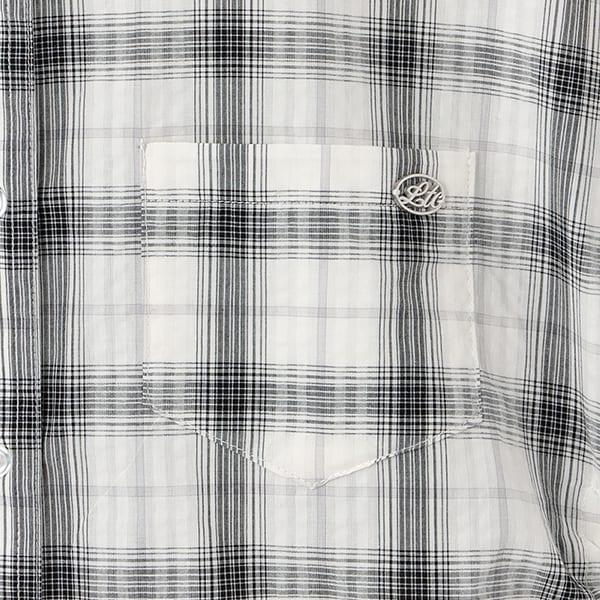 【純棉100%】格紋無袖抽繩襯衫