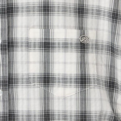 【純棉100%】格紋無袖抽繩襯衫