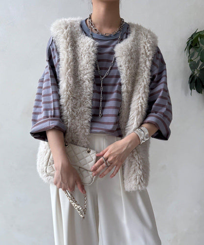【限定】條紋寬鬆套頭衫