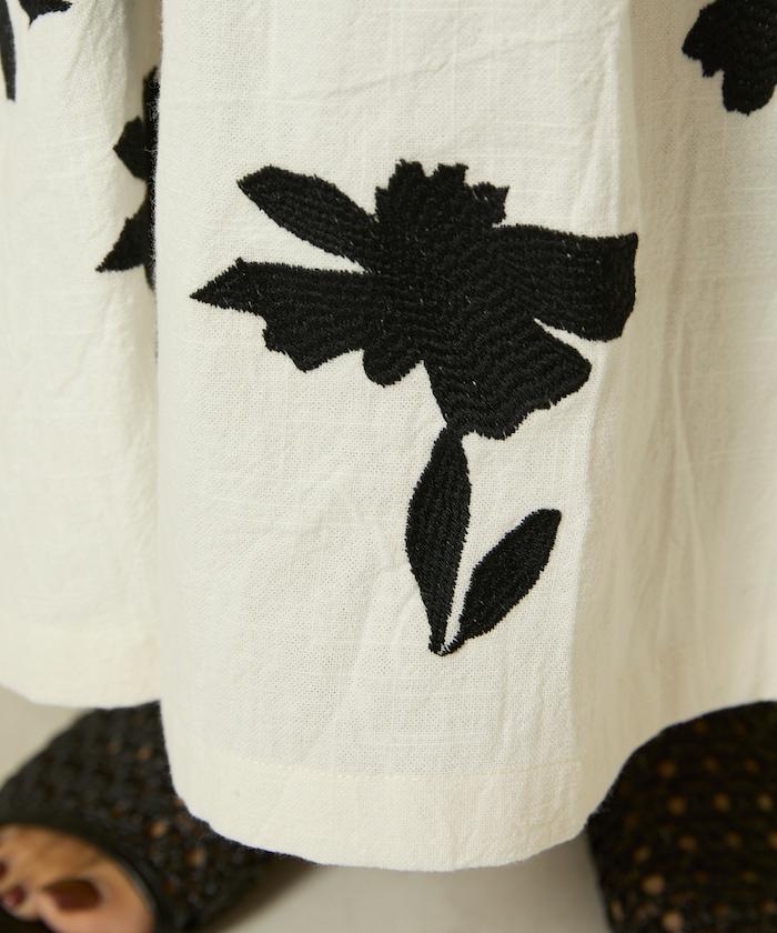 印度 花朵刺繡 單色 連衣裙/重棉夾層 連衣裙