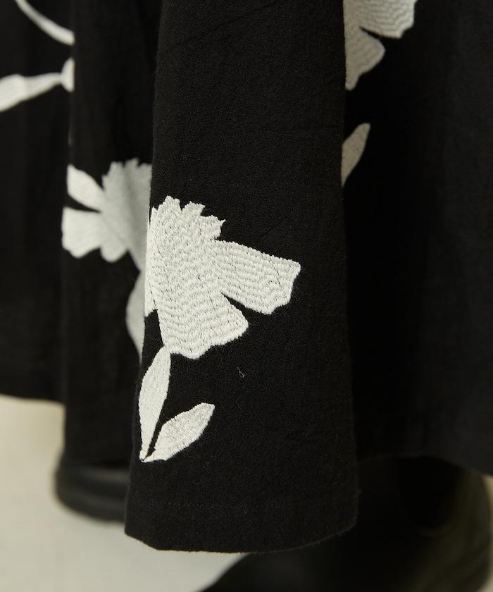 印度 花朵刺繡 單色 連衣裙/重棉夾層 連衣裙