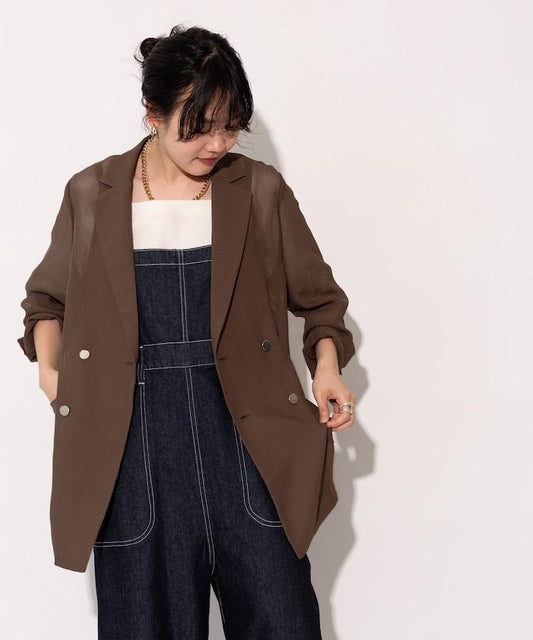 【全骨架優勝!系列】帶腰帶 透明網眼夾克